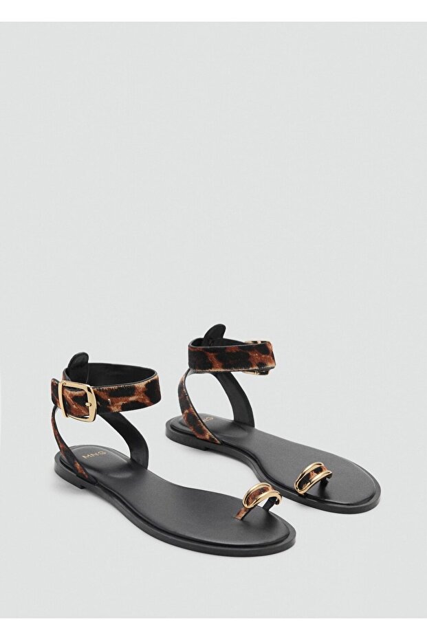 Ledersandalen mit Tiermuster - 1