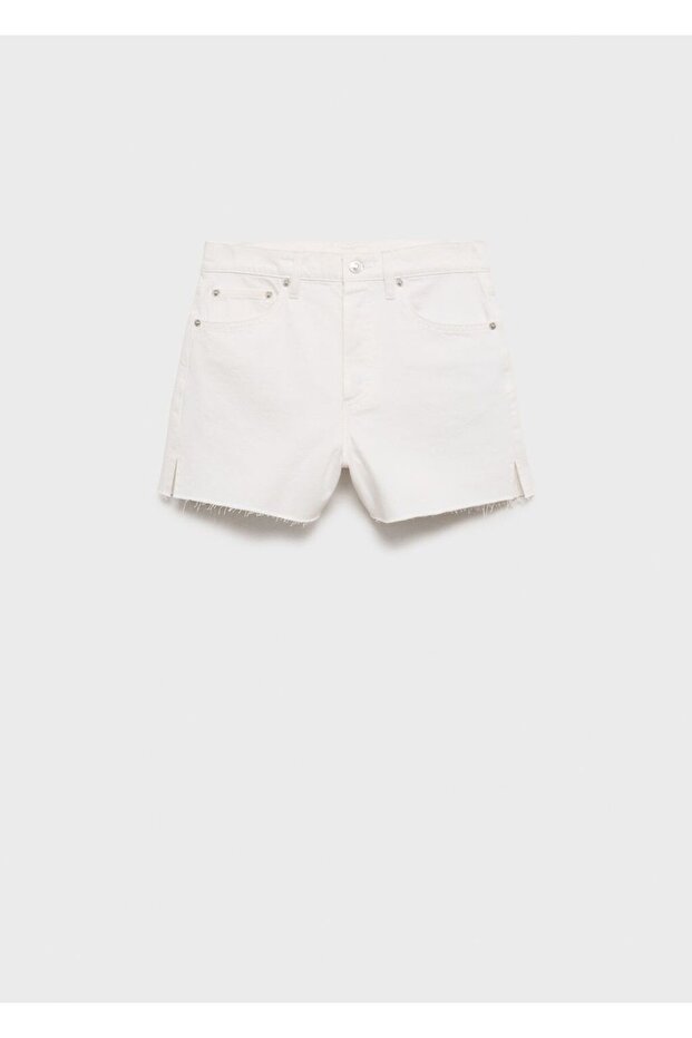 Paçaları dikişsiz denim şort - 3