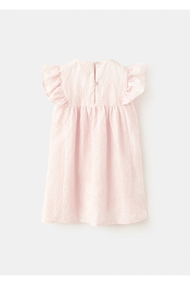 Çiçek işlemeli pamuklu elbise - 3