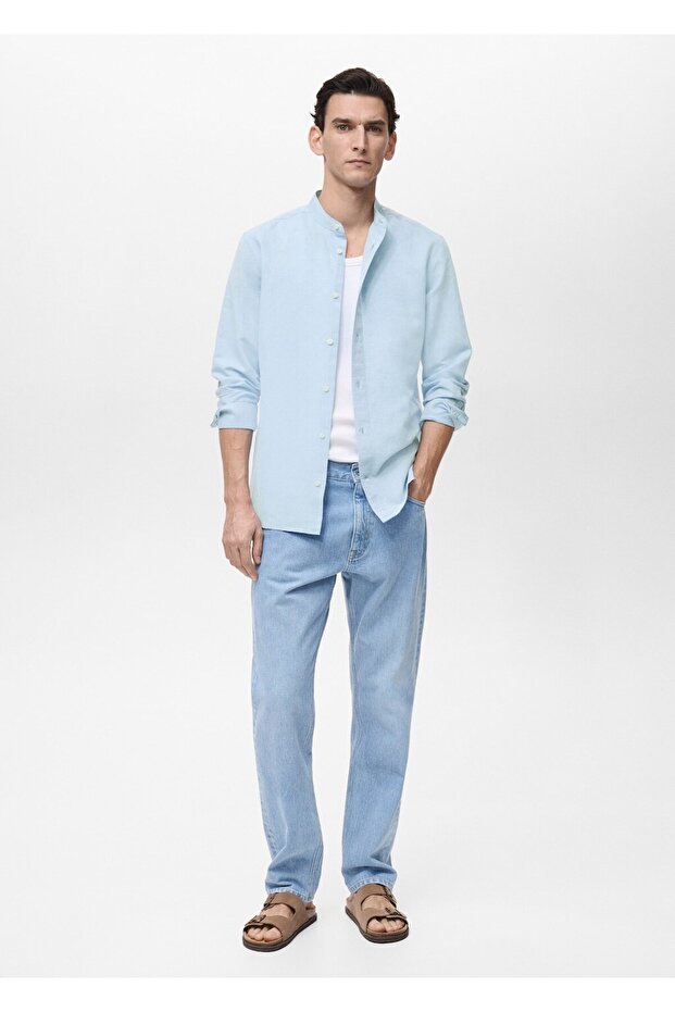 Hakim yaka keten gömlek - 2