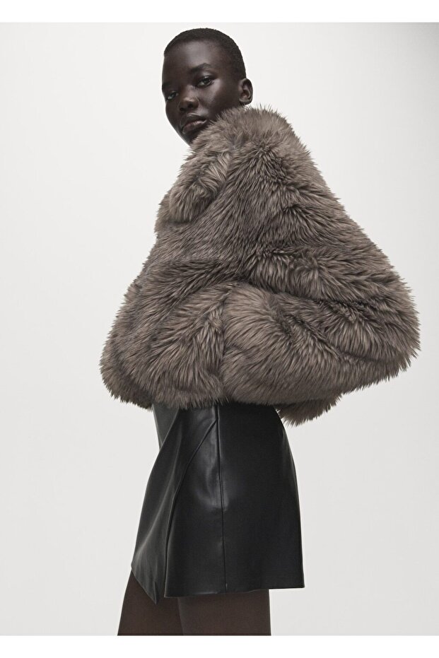 Deri görünümlü pantolon etek - 6