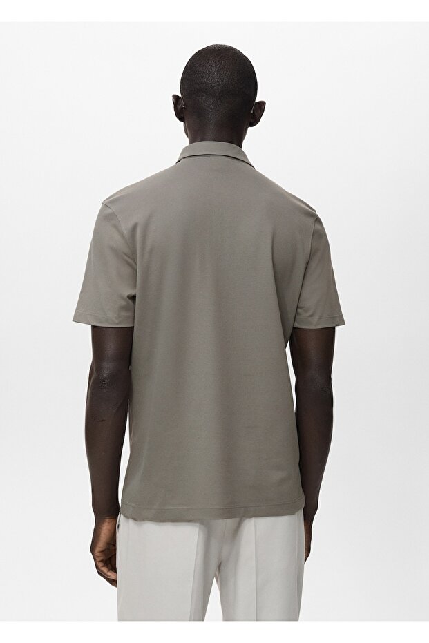 Pamuklu pike polo gömlek - 4