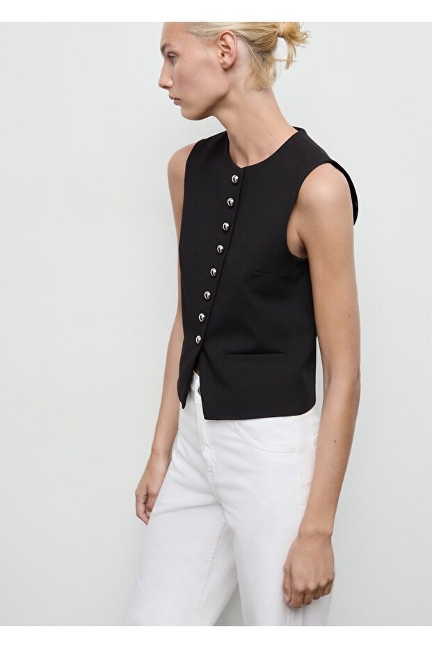 Düğmeli takım yelek - 7