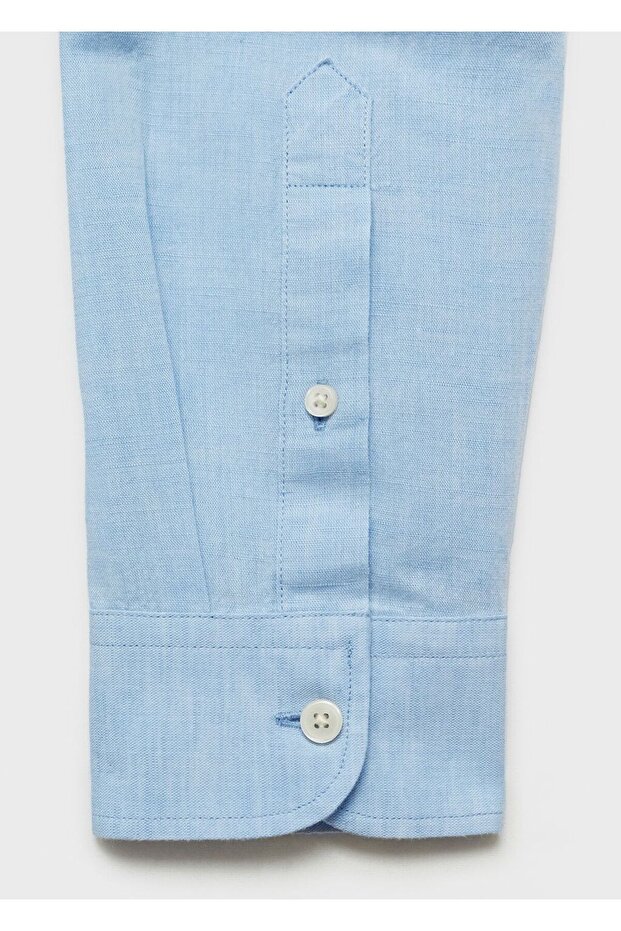 Hakim yaka keten gömlek - 5