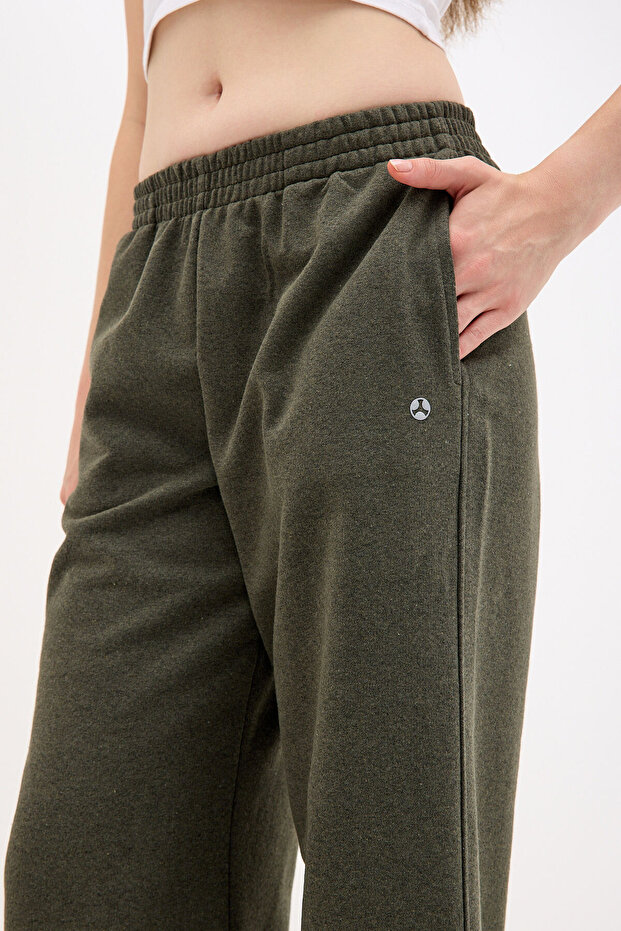 Basic Bol Paça Eşofman Altı Haki - 3