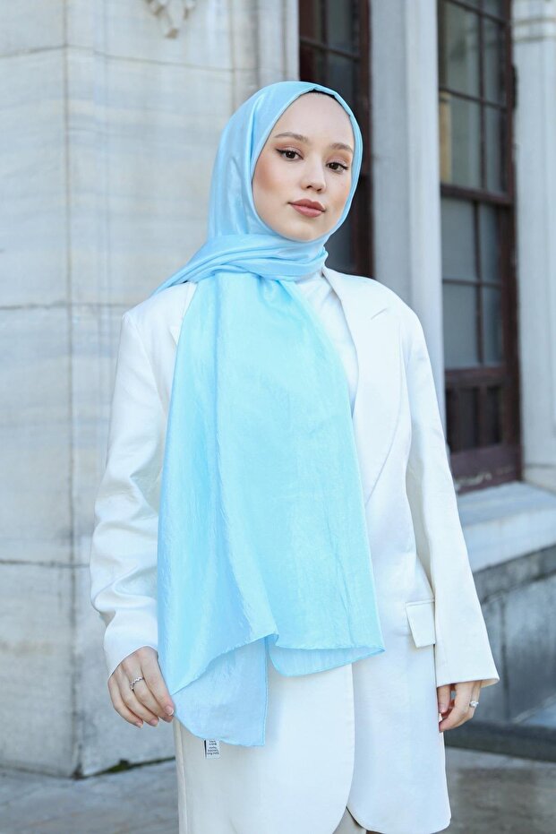 Single Color Single Color Voile Shawl Baby Blue Vualv01-07
