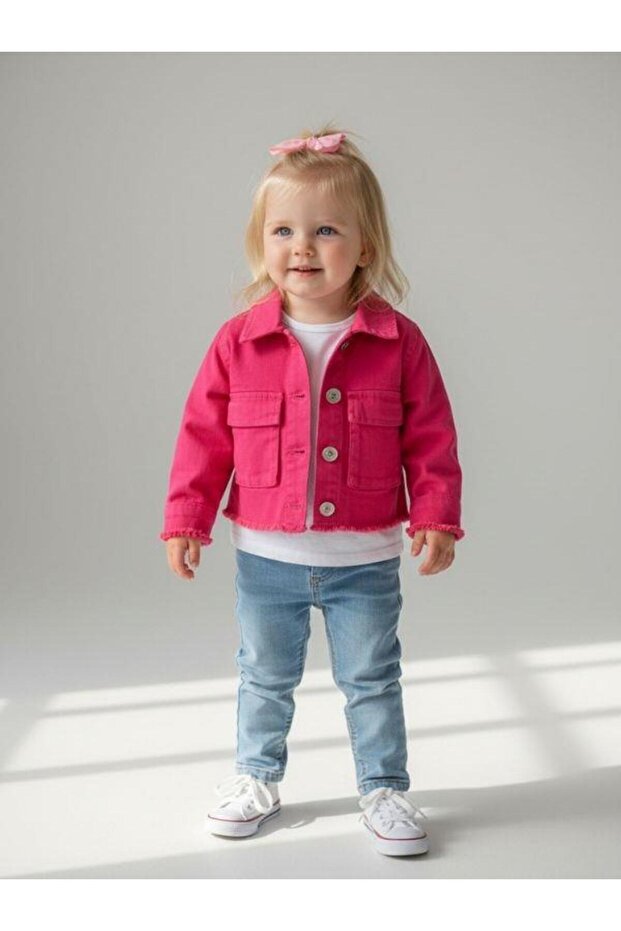 Kız Çocuk Kot Ceket - 4