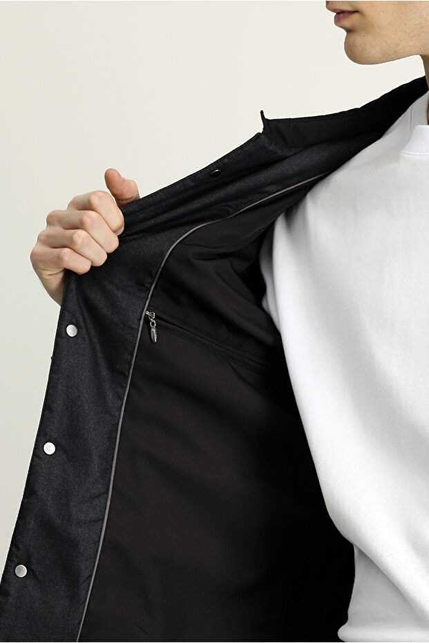 Regular Fit Düz Kapitone Mont - 6