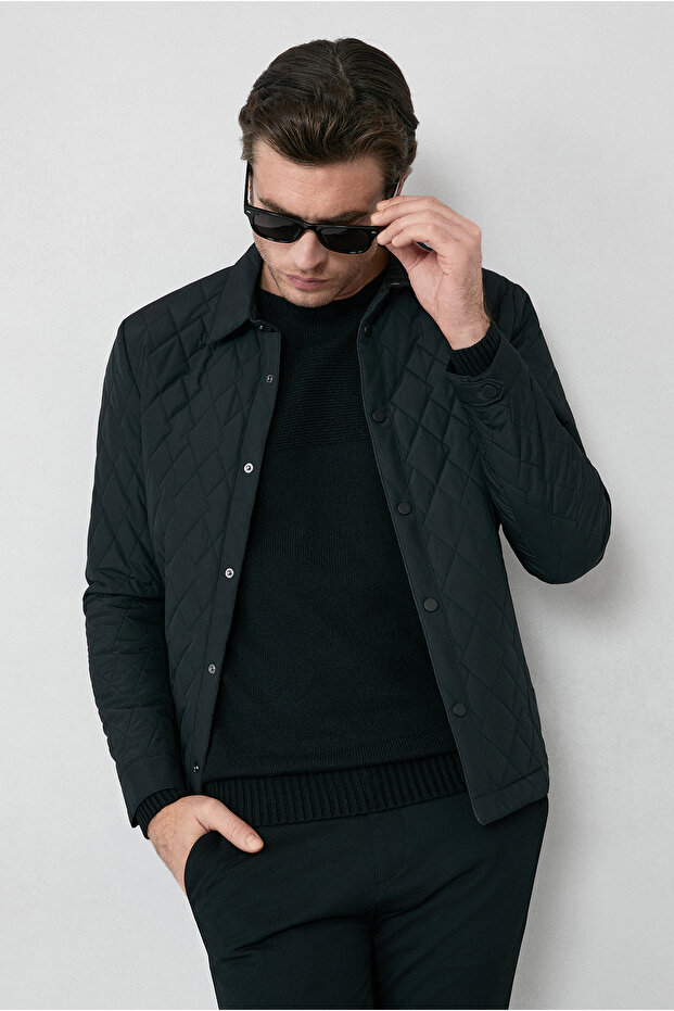 Regular Fit Düz Kapitone Mont - 2