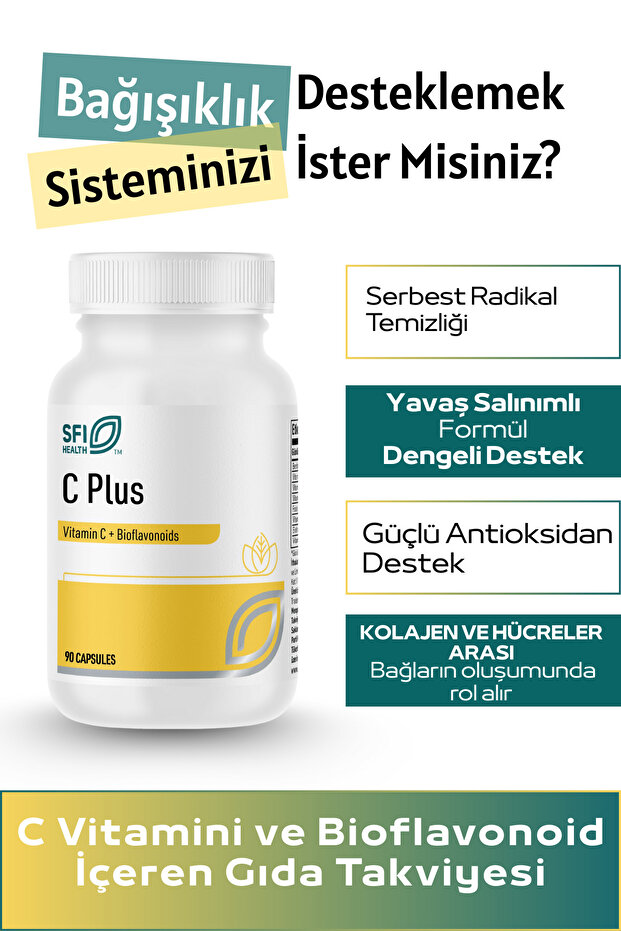 SFI -C Plus - 90 Kapsül - Yavaş salınımlı C Vitamini desteği - 2