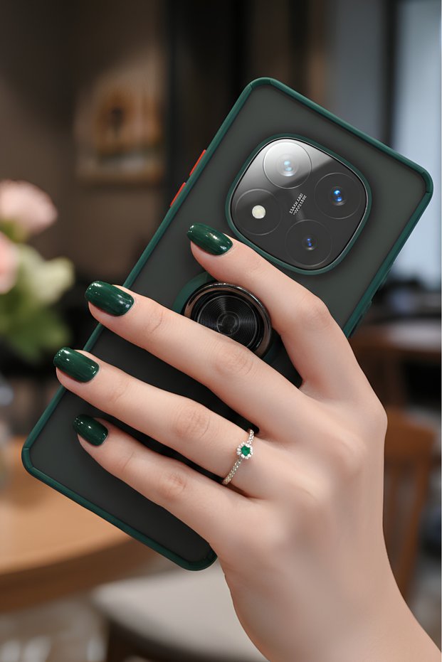 Ring Case with Camera Protection for Xiaomi Redmi Note 14 Pro 5g - Stain Resistant Matte and Durable Construction