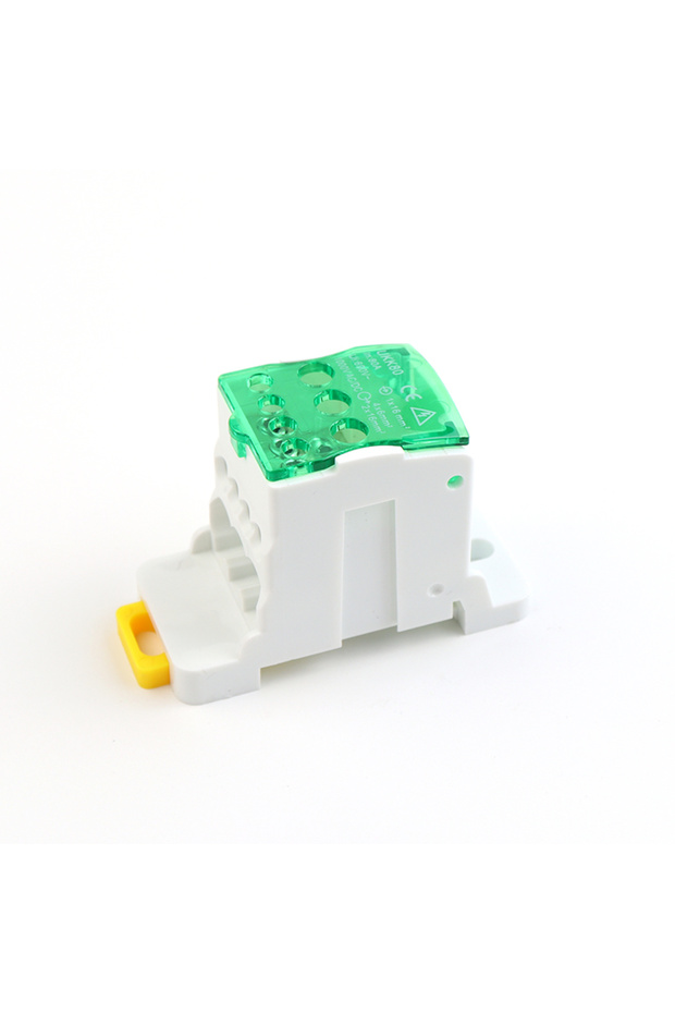80A Green Electric Split Din Rail Terminal Block Junction Box Power Wire Electrical Connector UKK80A
