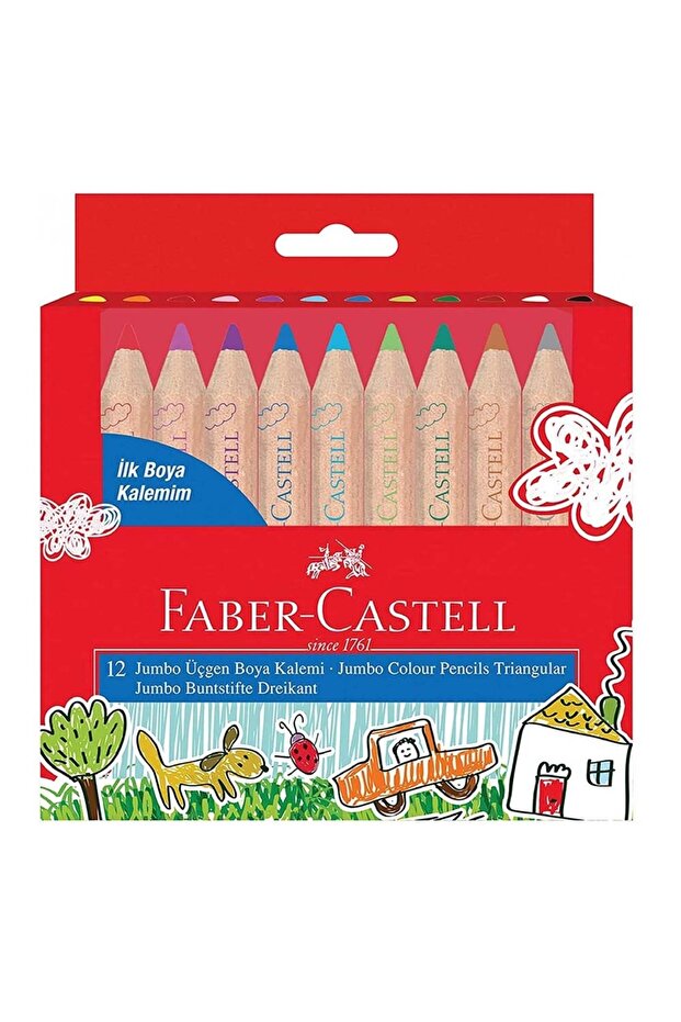 Faber Castell Faber İlk Boya Kalemim Jumbo Yarım Boy 12 Renk 5171000004000