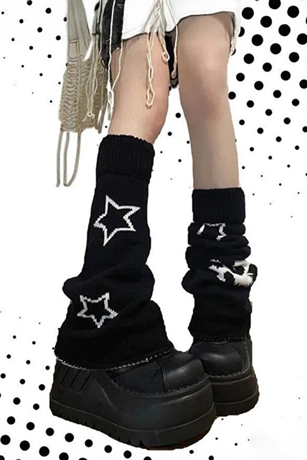 Cute Star Black Leggings