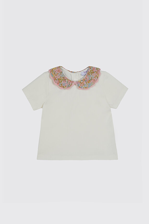 Liberty Fabric Peter Pan collar Baby Girl T-Shirt