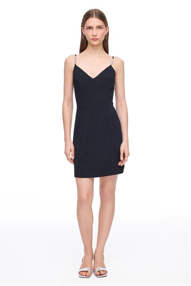 Siyah Rennes Regular Fit Mini Boy Elbise - 1