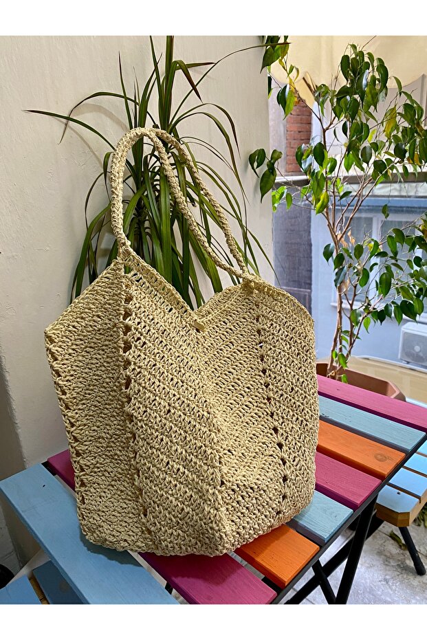 Lale Model Hasır Çanta - 2