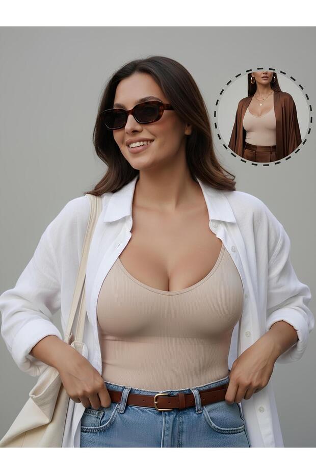 Larix Model Full-Length Sports Bodysuit Jumpsuit Bodysuit 5-Zone Effect Push-Up Bodysuit Skin Color