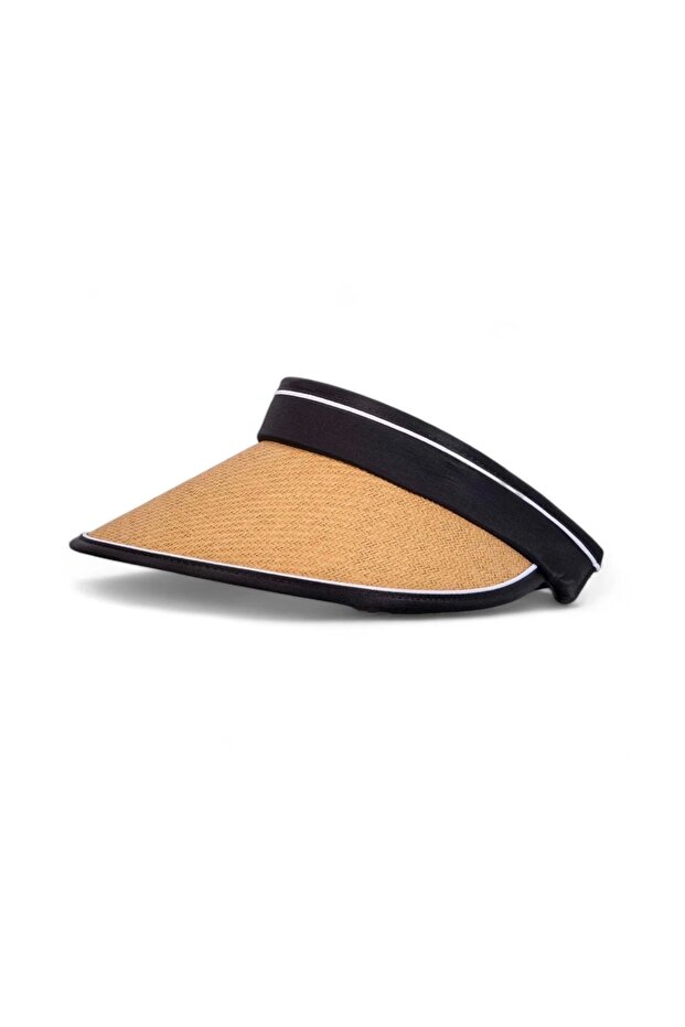 قبعة من القش مع حاجب شمسي مرن قابل للتعديل - 5