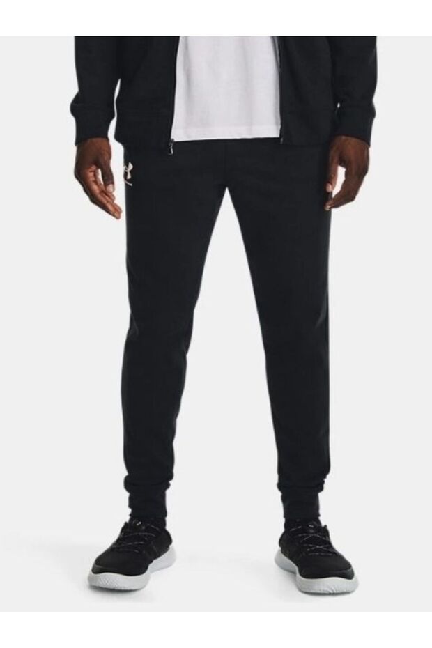 1380843-001 Ua Rival Terry Jogger Elastic Waist Slim Fit Black Men's Sweatpants