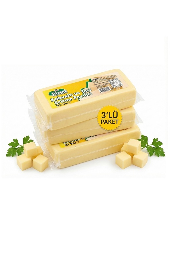 BİRTAT Yöresel Süt ve Süt Ürünleri Tost Peyniri 3lü Paket 700 GR x 3 adet