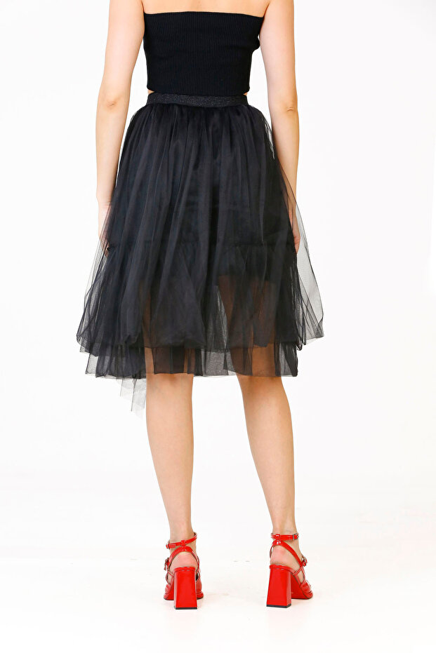 Mini Tül Etek - Siyah - 6