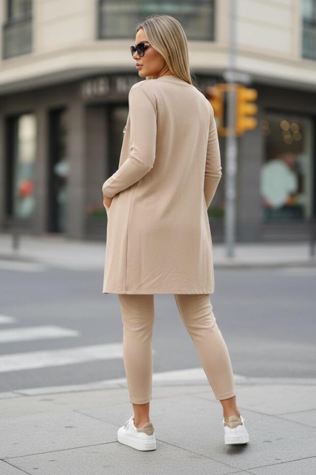 Dug rukav Krep Trostruki set bež - 6