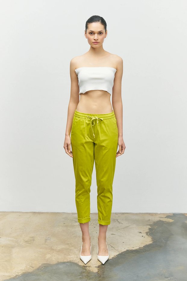Lace-Up Trousers - Oil Green