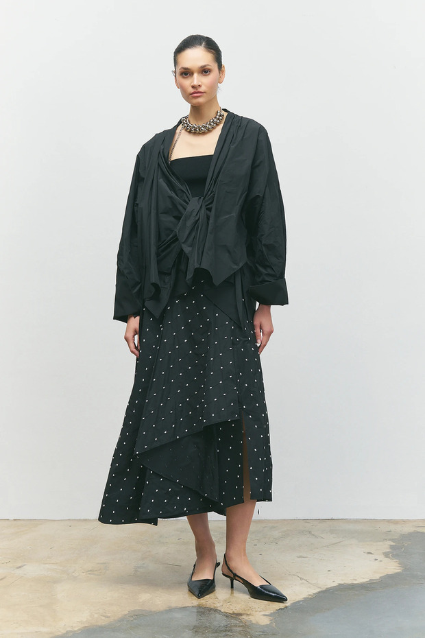 Arkası Baskılı Ceket - Siyah - 4