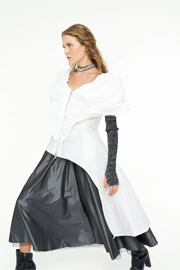 Tafta Tunik - Beyaz - 4