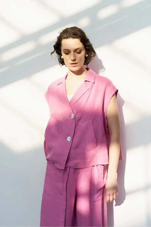 Keten Yelek - Pembe - 1