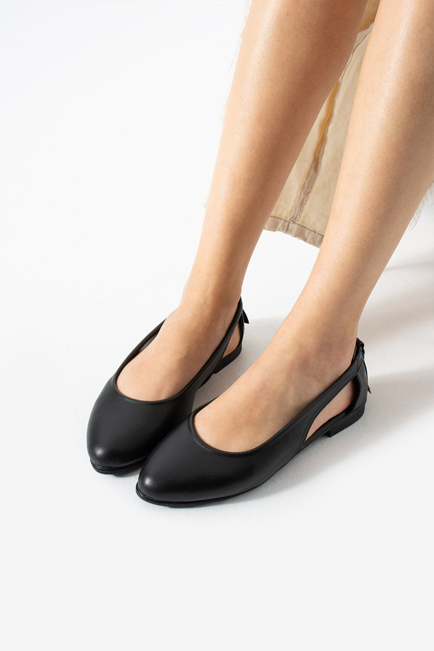 Siyah Cilt Yanı Açık Sandalet - 8