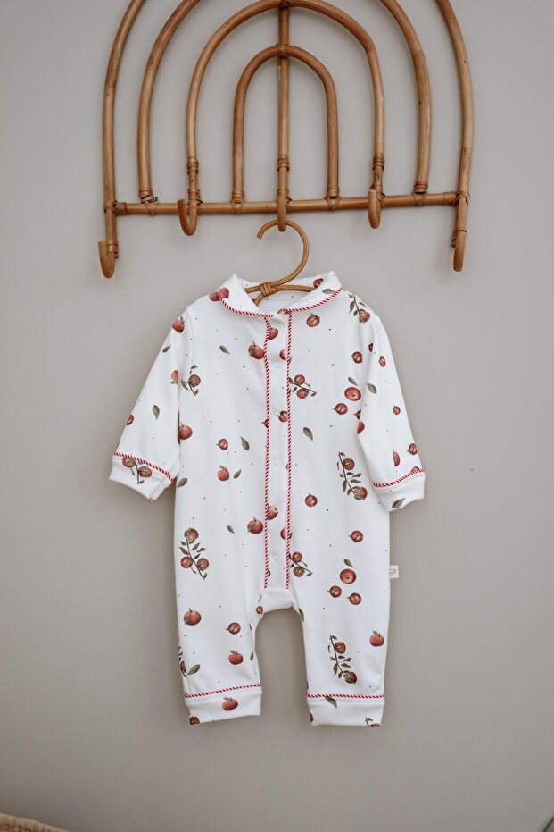 Elma Printed Snap Fastener Puffy Sleep Series Jumpsuit