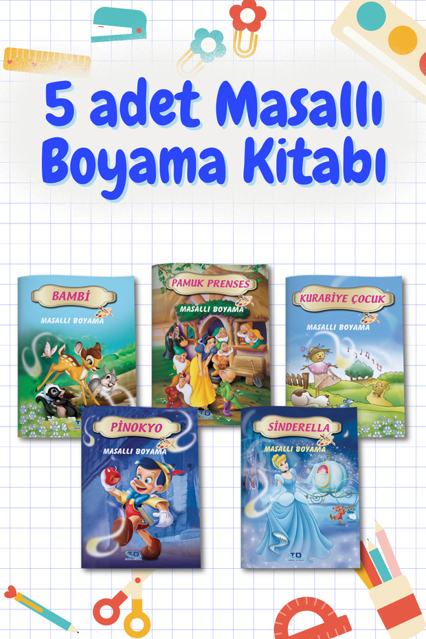 Snow White Fairy Tale Coloring Book (5 Books Set)