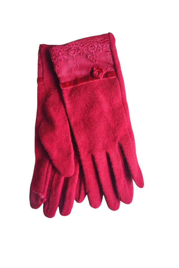 Lux Burgundy Gray Black Women's Winter Gloves Touchscreen Compatible