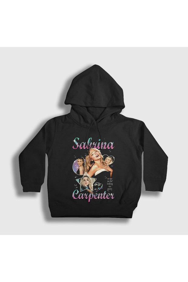 Unisex Kids Black Pretty Sabrina Carpenter Hooded Sweatshirt 594167Tt