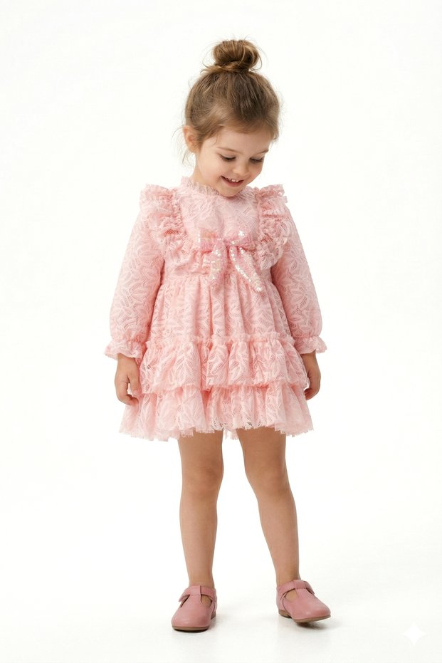 Baby Girl Dress, Girl's Dress, Collared, Birthday Party, Wedding, Special Occasion, Tutu, Tulle, Bow, Lined