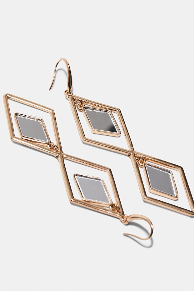 Mirror effect rhombus earrings - 3