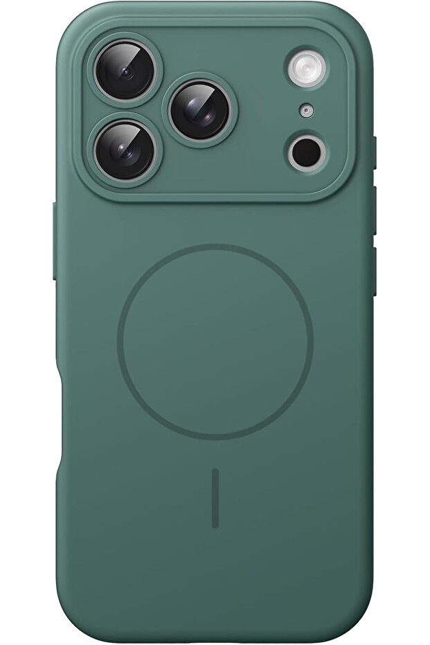 URBAN Magnetic Silicone Case for iPhone 17 Pro Max, Midnight Green | Compatible with MagSafe, Silky