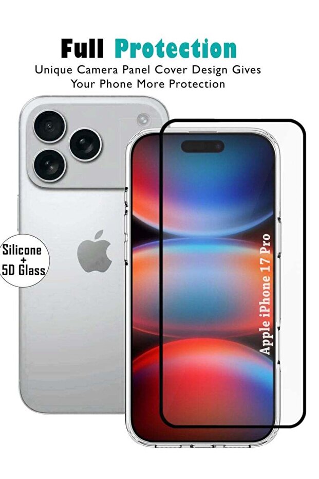 عرض مميز: غطاء سيليكون لهاتف آيفون 17 برو من آبل مع واقي شاشة مقوى - 6
