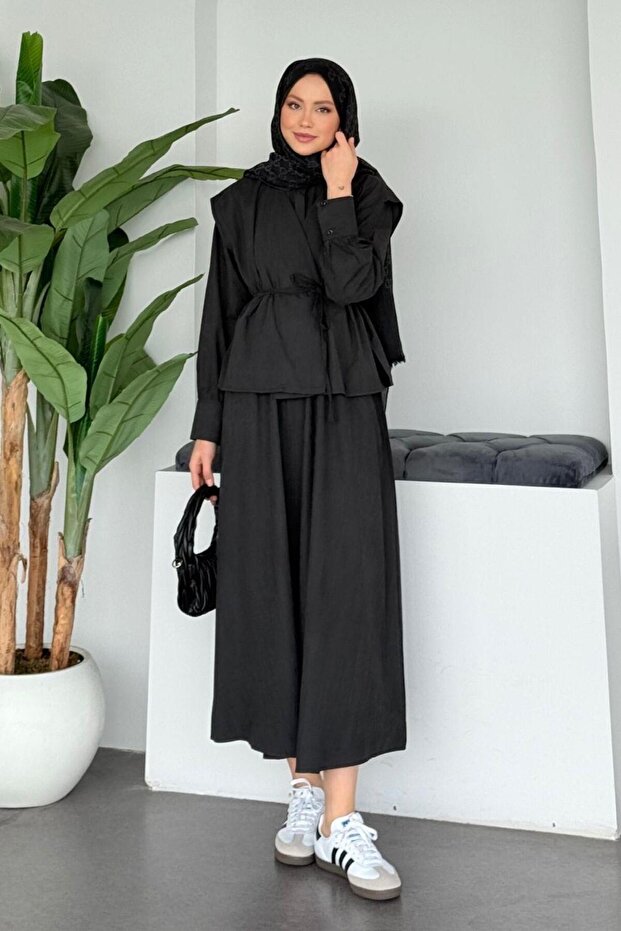 Banu Jileli Vest Set Dress Black