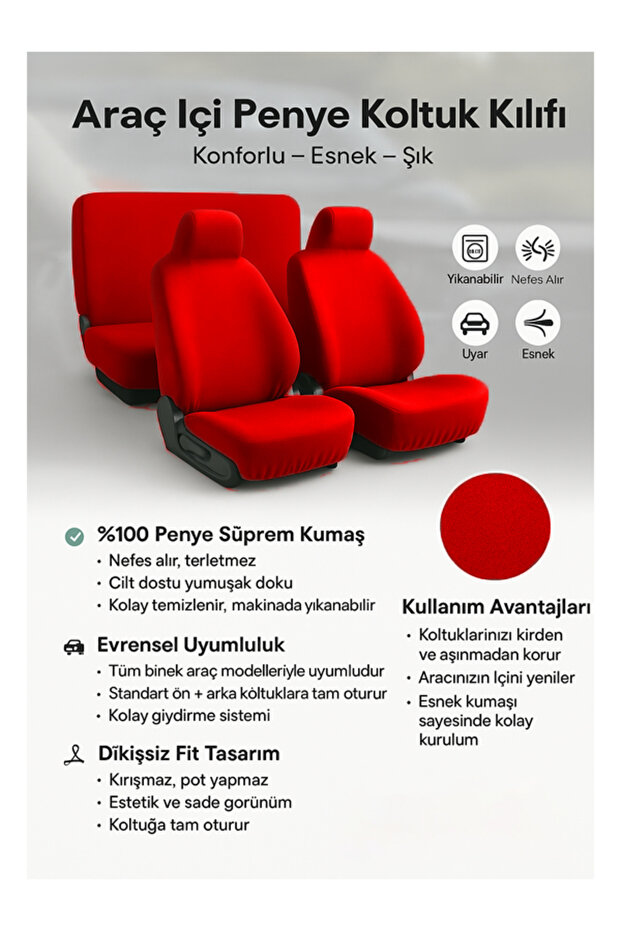 Geely Echo Compatible Service Seat Cover Basic Set - 4