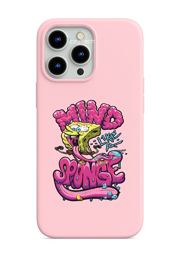 سبونج بوب جرافيتي - نمط شخصيات كرتونية من السيليكون الوردي - متوافق مع آيفون 13 برو - 1