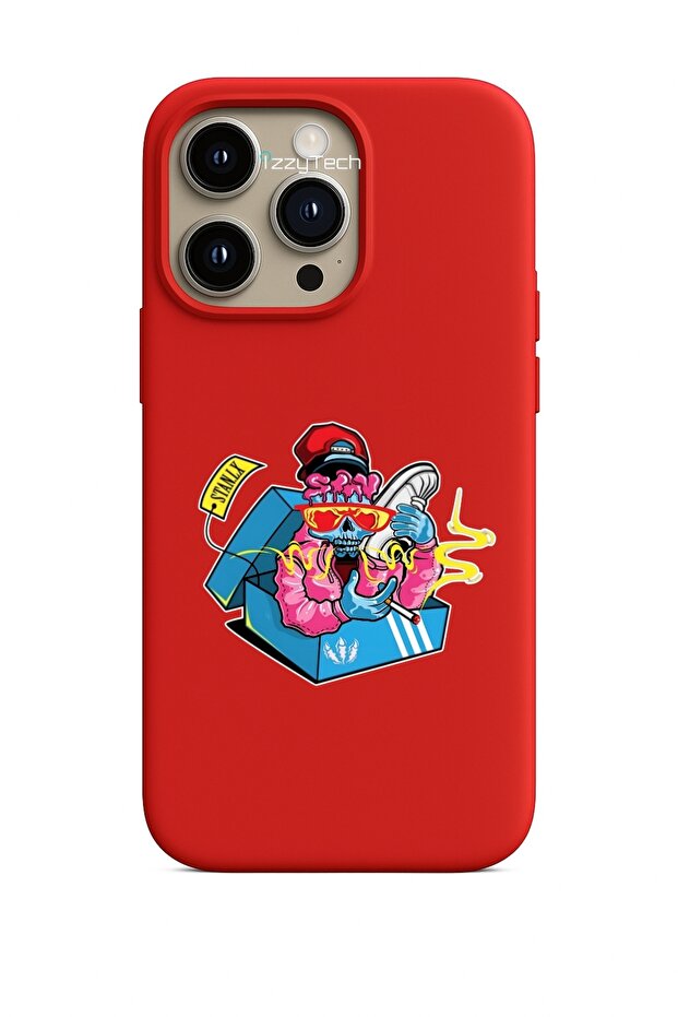 حافظة من السيليكون الأحمر بنمط شخصيات كرتونية مضحكة متوافقة مع هاتف iPhone 16 Plus - 1