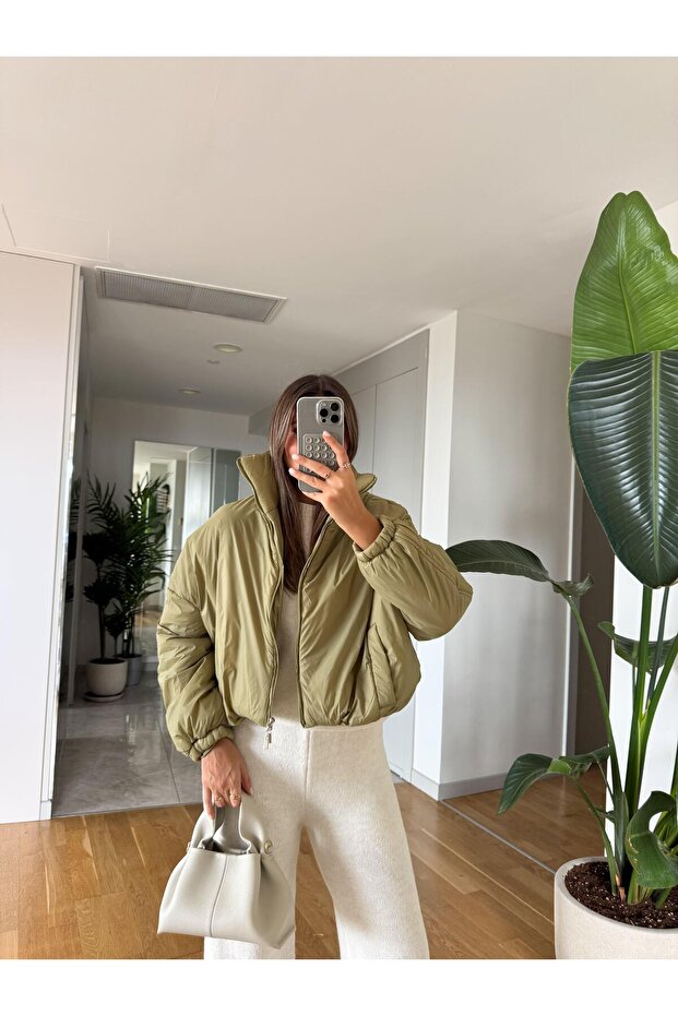 Kısa Şişme Bomber Mont - 1