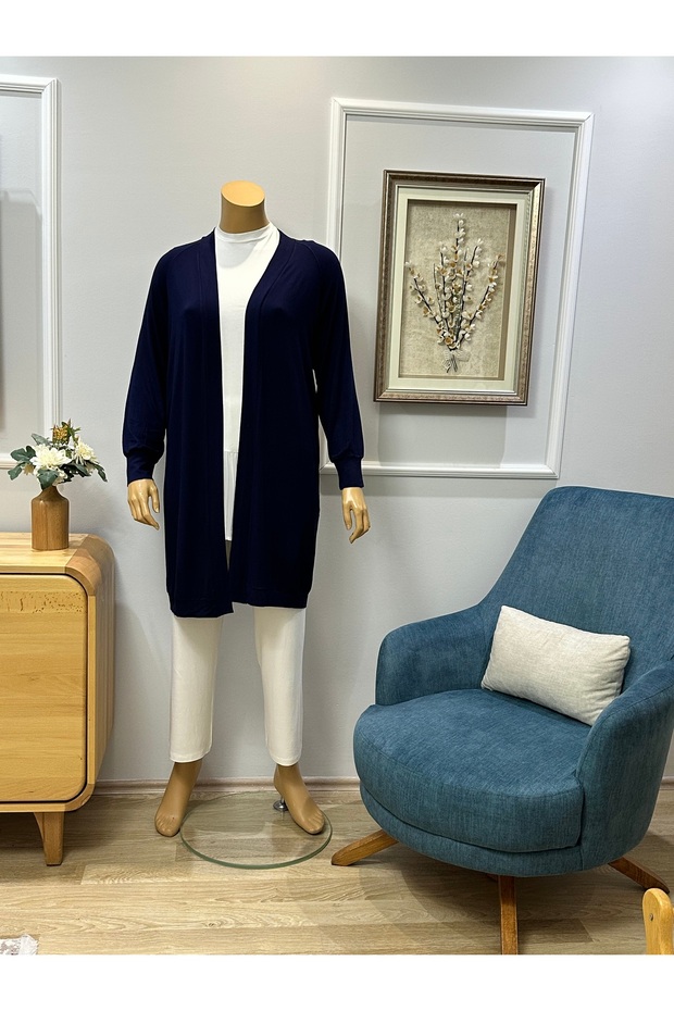 Tesettür Hirka 95 cm Viscosa Quality Combed Cotton Navy Blue