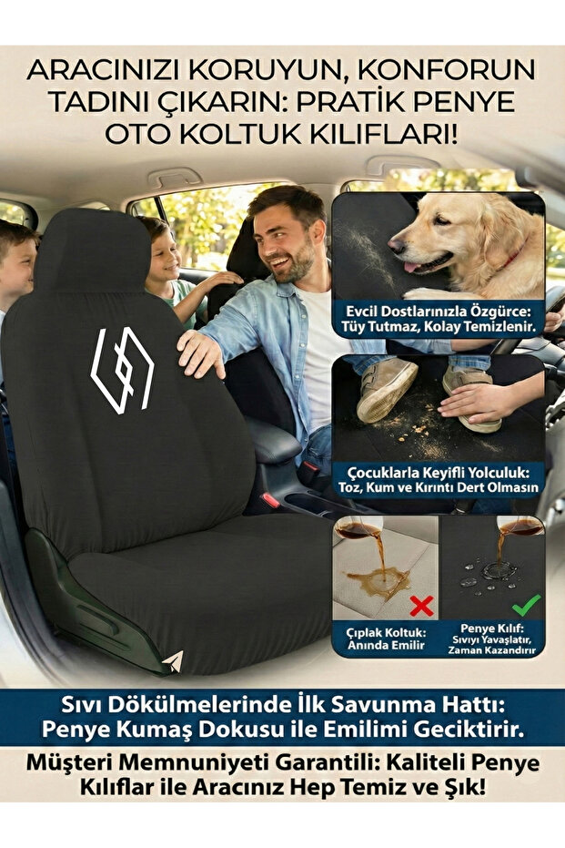 Practical Seat Cover Compatible with Renault Modus - 5