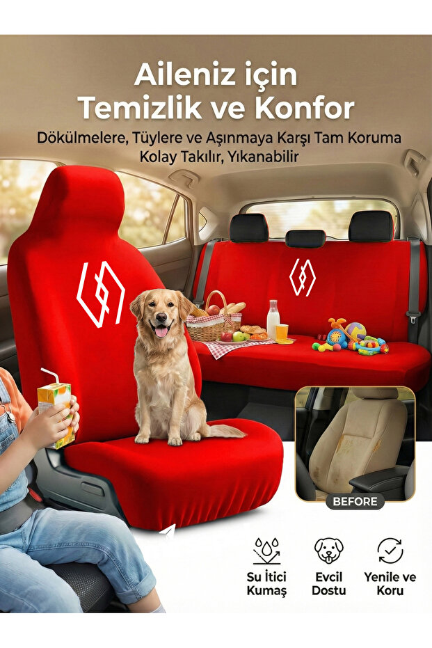 Seat Cover Compatible with Renault Megane Daily Set Basic Set - 2