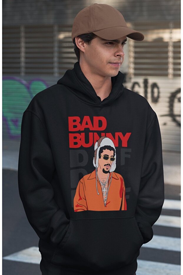 Bad Bunny Rapper Printed Unisex Oversized Singer Hoodie
