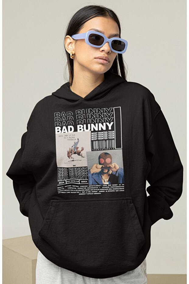 Design Bad Bunny Rapper Printed Unisex Oversized Singer Hoodie